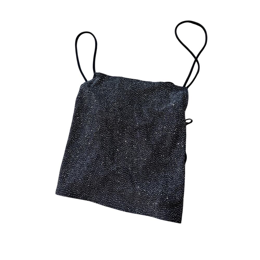 Vintage Sparkly Adjustable Tie Back CropTop